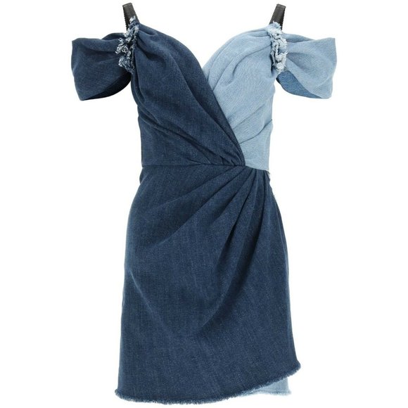 Dolce & Gabbana Patchwork Denim Wrap Dress - Picture 6 of 10